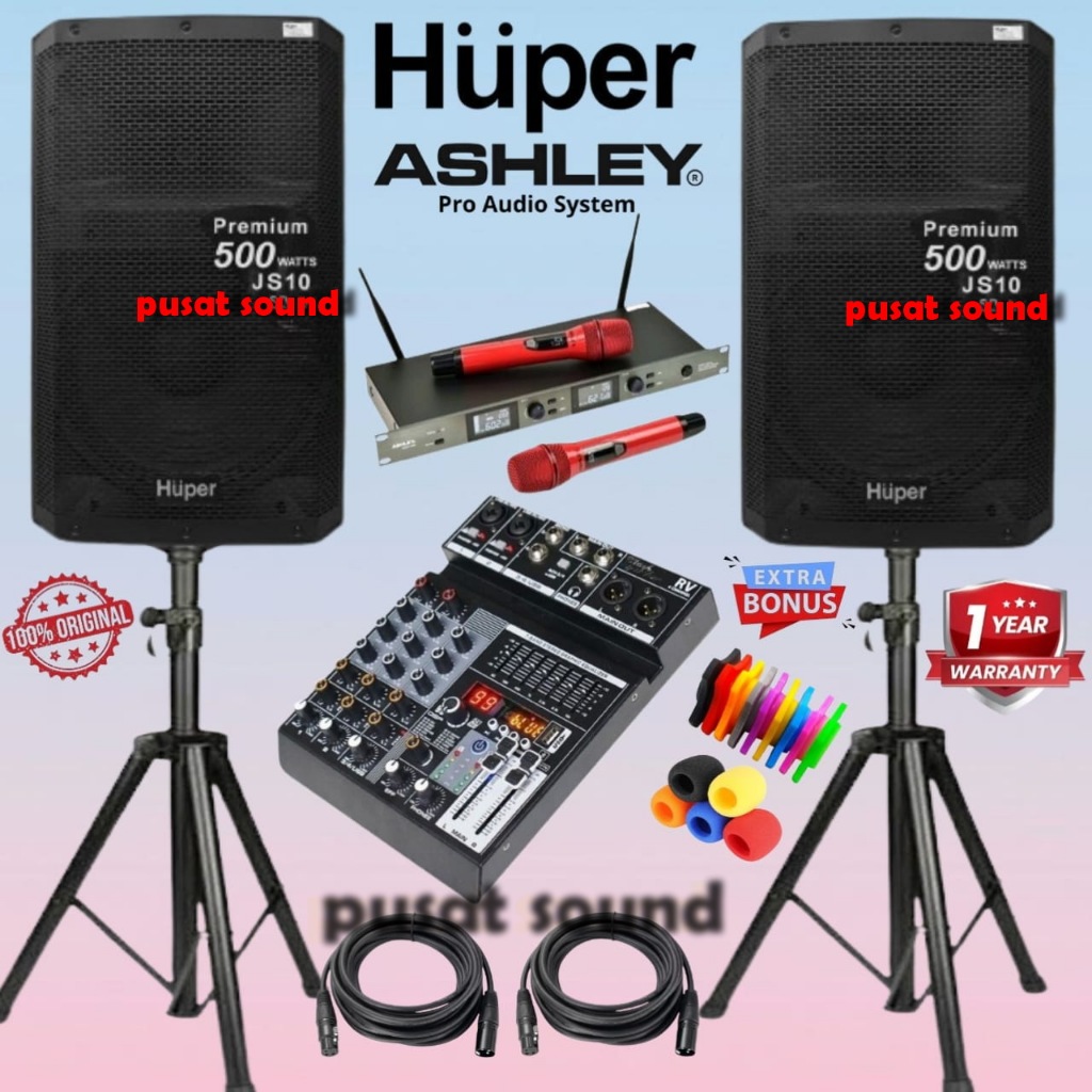 Speaker Aktif 15 Inch HUPER JS10 | JS 10 USB Original 500 Watt + Mixer