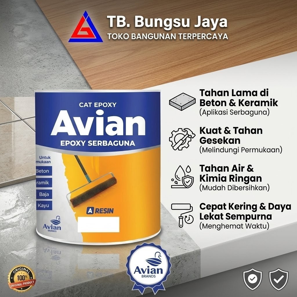 Avian cat epoxy lantai 2 komponen,Avian epoxy lantai 2 komponen,Avian cat epoxy serba guna 2 kompone