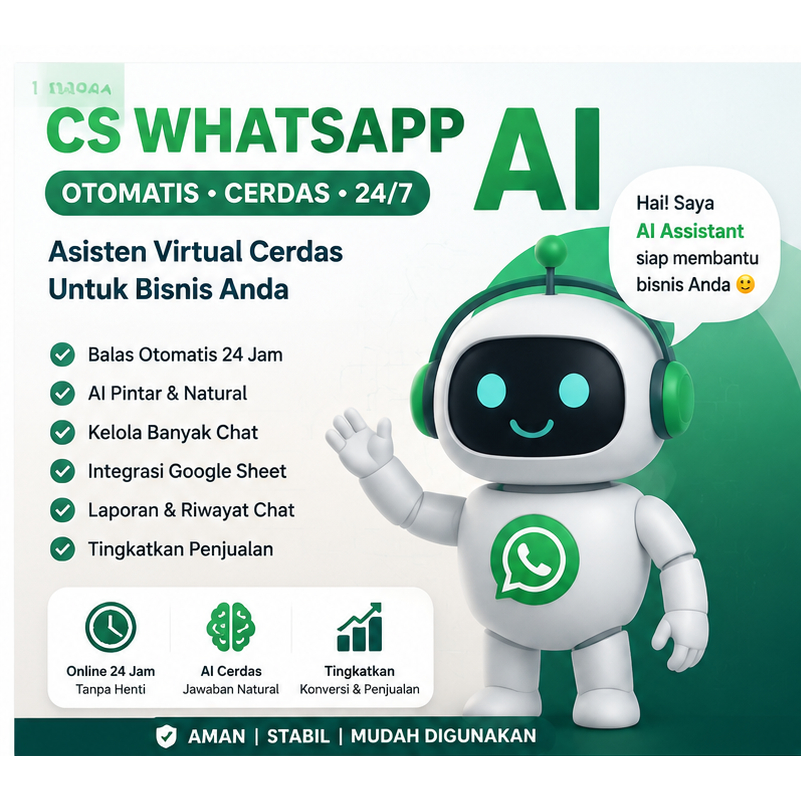 SoRi CS WhatsApp AI - Chatbot WA Otomatis 24 Jam | Admin Virtual Bisnis