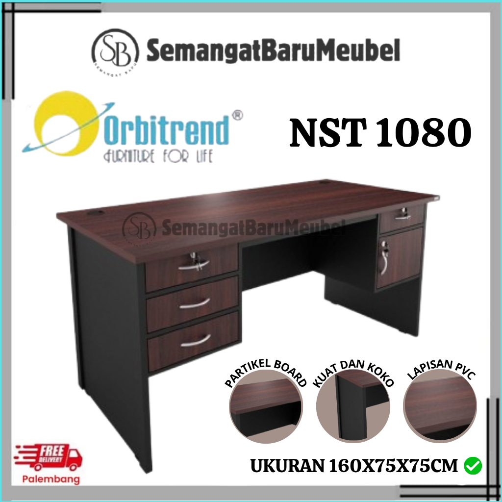 Meja Kantor NST 1080/ Meja Kerja Murah 1 Biro/ meja belajar/ office table/Meja Kerja Orbitrand