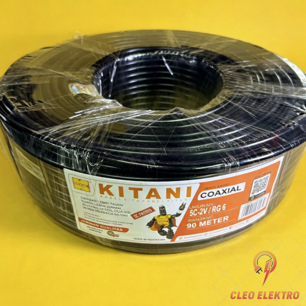 Kabel Antena Tv Kitani Coaxial RG6 / 5C Kitani 90 meter kabel antena digital