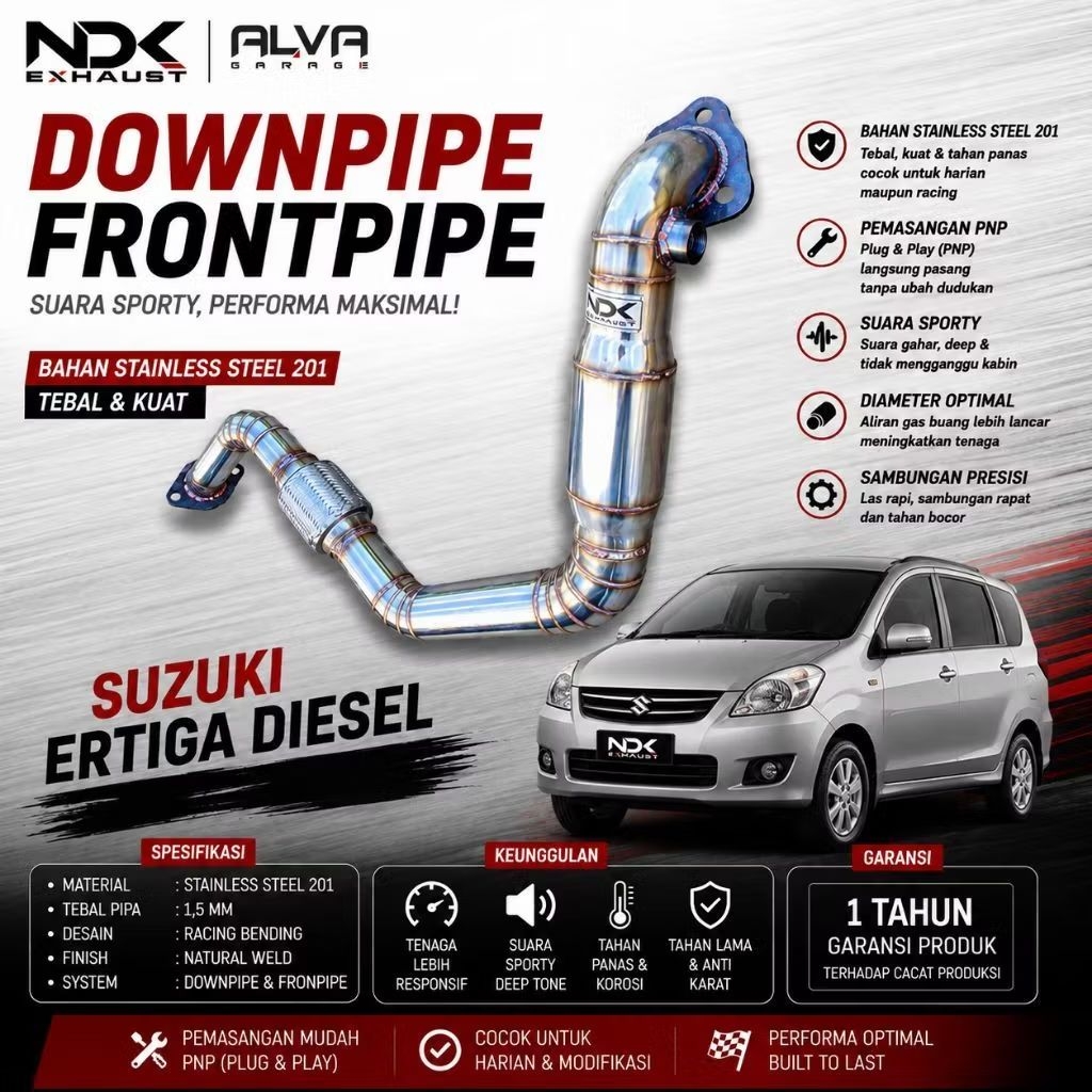 Ertiga Diesel Downpipe Racing Original NDK EXHAUST