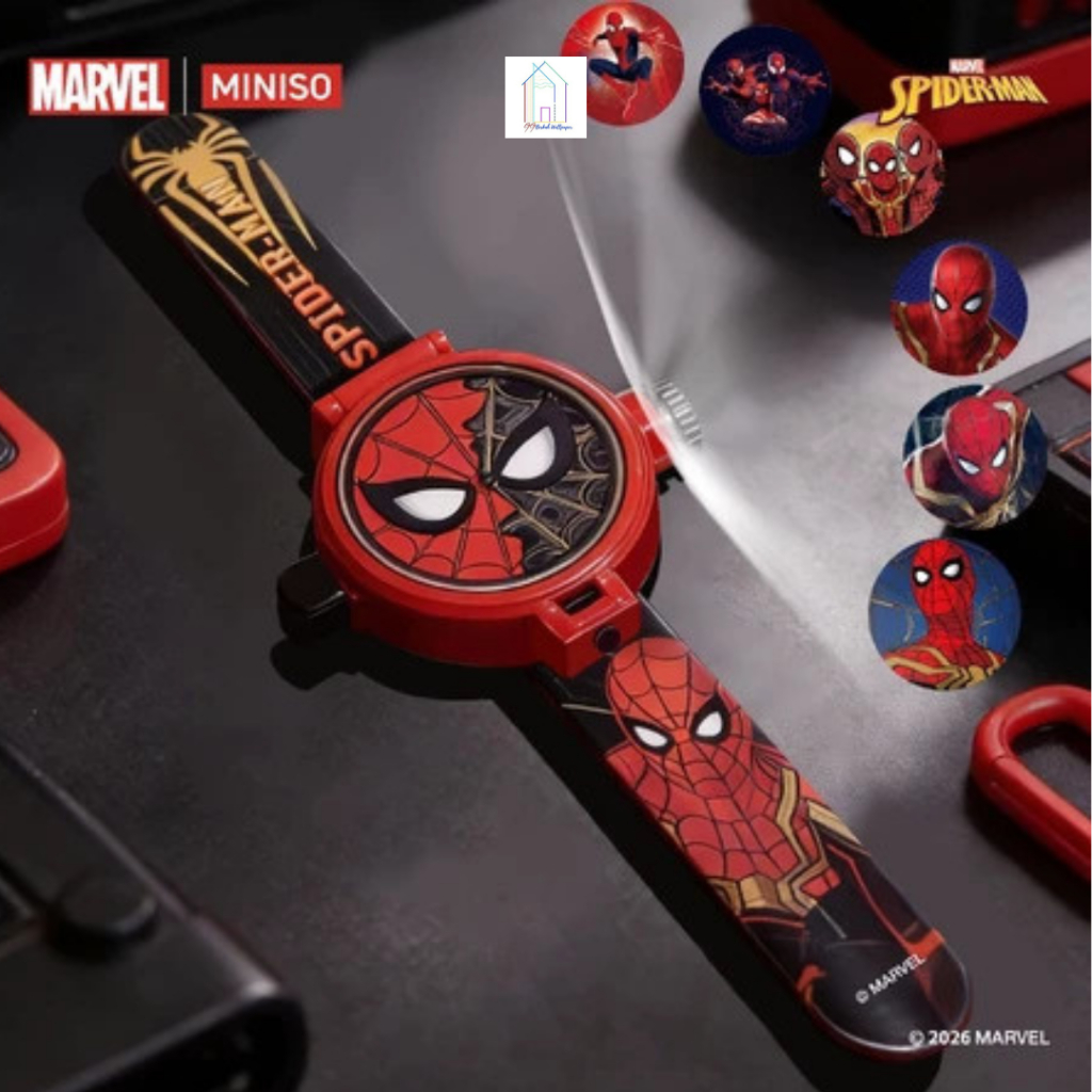 OFFICIAL MINISO X Marvel Spider-Man Collection Projection Watch Jam Tangan Anak Karakter Spiderman