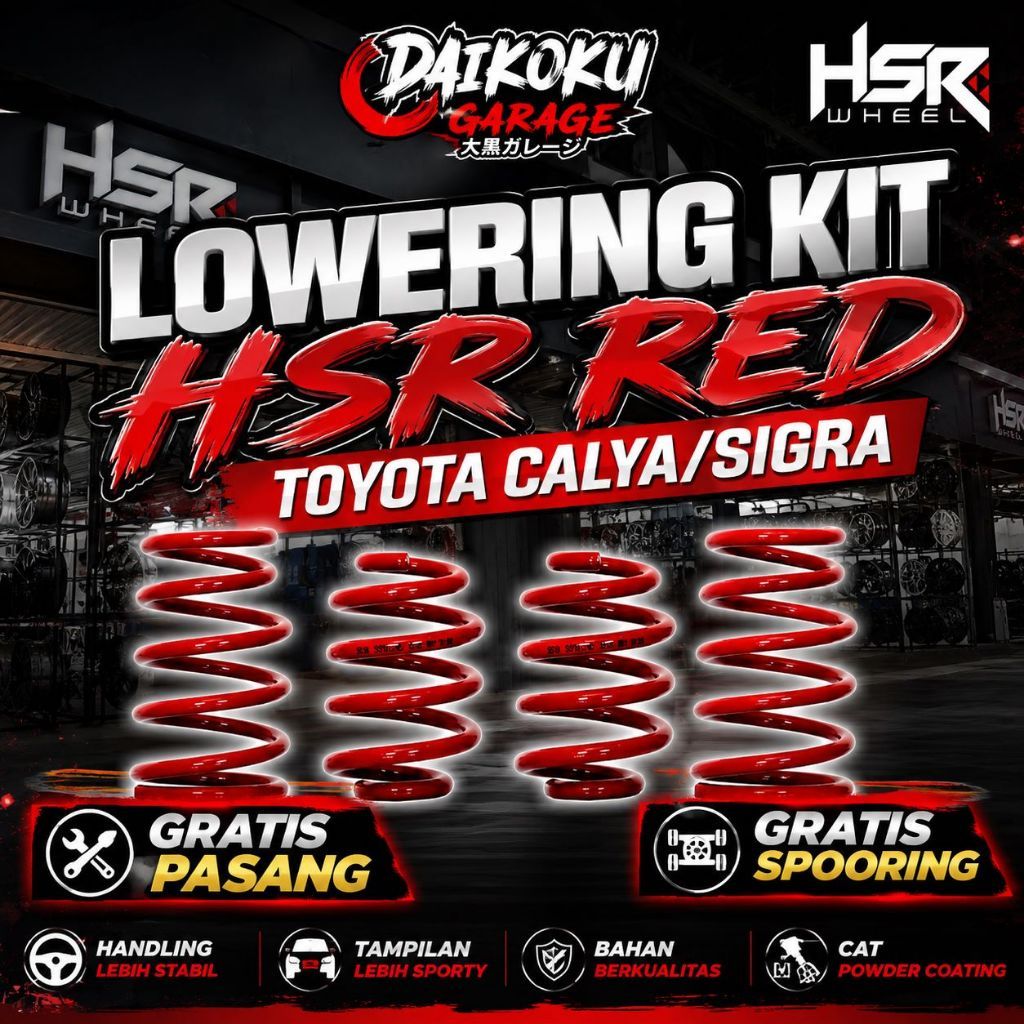 Lowering kit HSR Red mobil calya sigra - Per Ceper mobil toyota calya & daihatsu Sigra