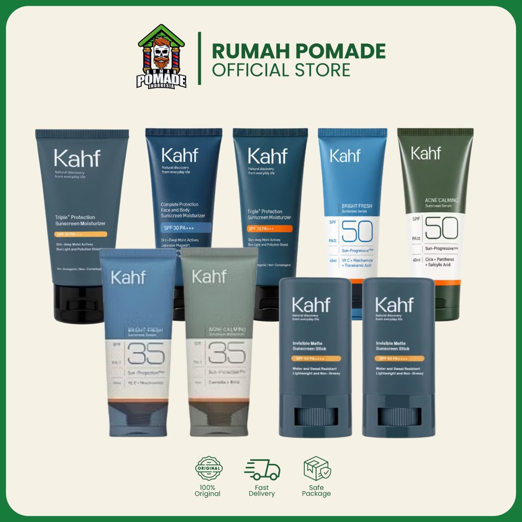 Kahf Sunscreen SPF 35 / SPF 50 All Series - Sunscreen Wajah Pria Kahf Acne/Bright Sunscreen