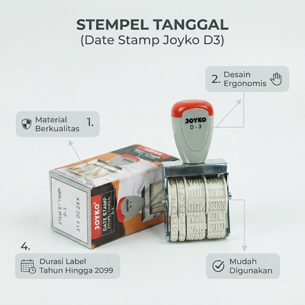 STEMPEL TANGGAL JOYKO D-3 | Date Stamp  (D3) Cap Tanggal - Stempel Tinta Manual