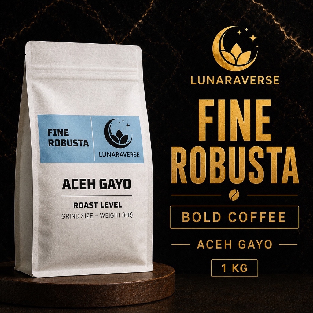 Lunaraverse Biji Kopi / Bubuk Robusta 1kg - Fine Robusta Aceh Gayo Coffee 1 kg