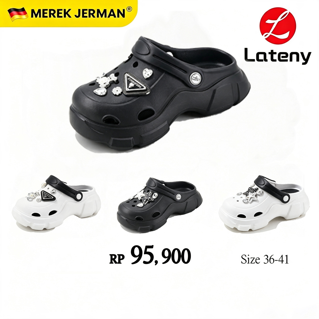 Lateny Sandal Baim EVA Rubber Wanita Import Sandal Fuji Bahan Rubber 3D Anti Slip