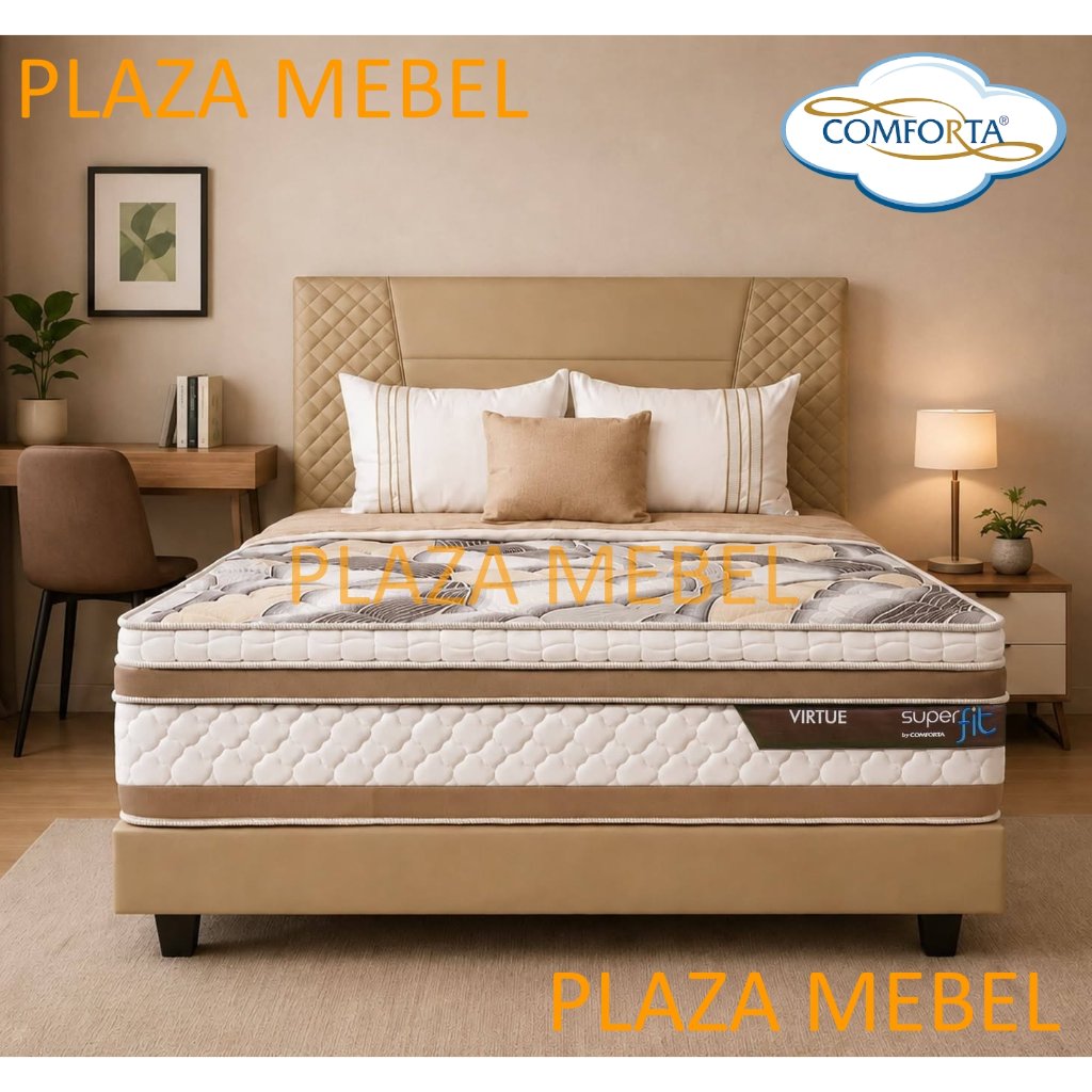 SET  Springbed Comforta Superfit VIRTUE Pocket Spring Latex Touch + HB Felicia (FULLSET)