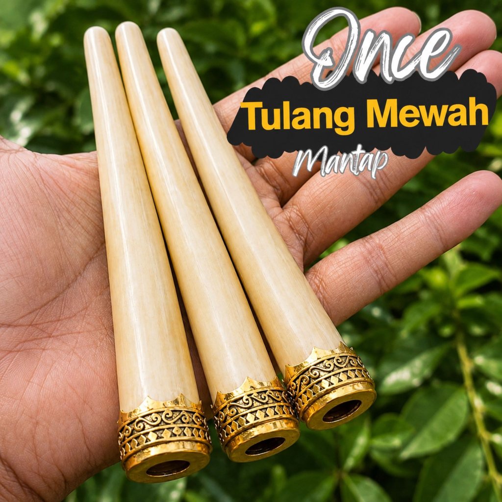 ONCE PIPA TULANG SAPI KUNING UDAH DILENGKAPI RING ALPAKAH MEWAH