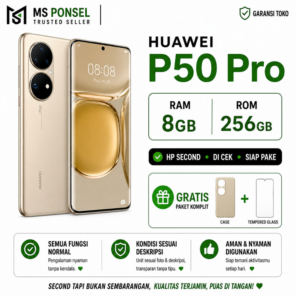 Huawei P50 Pro 8/256 |Second Resmi Terbaik
