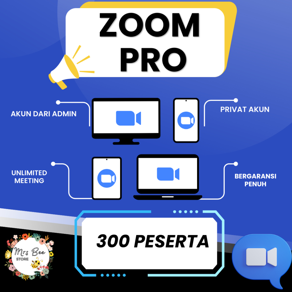 Zoom Meeting 300 Peserta 1 Bulan Full Garansi