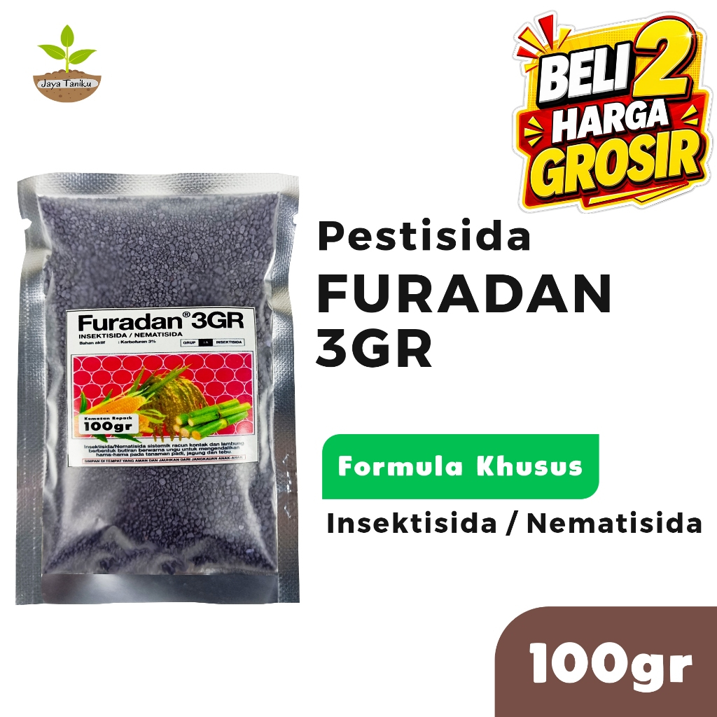 Jaya Taniku - Furadan 3GR Insektisida Nematisida 100 gram Obat Hama Semut, Bekicot, Uret, Rayap