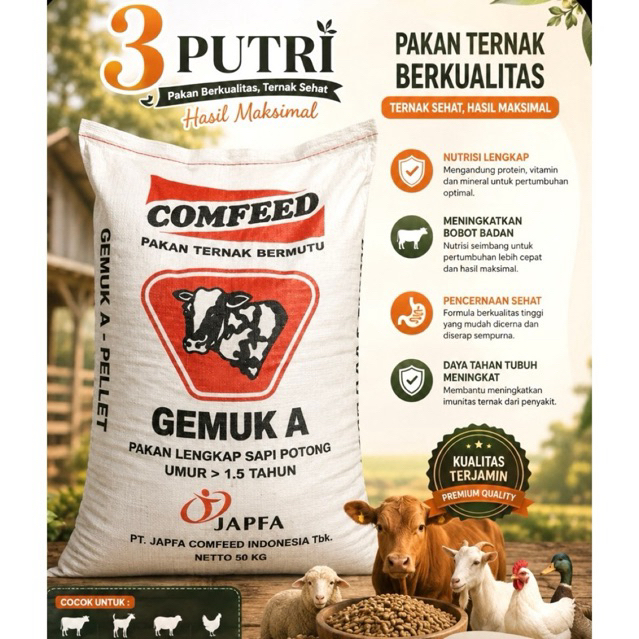 Gemuk A-Konsentrat penggemuk sapi Repack 1 kg