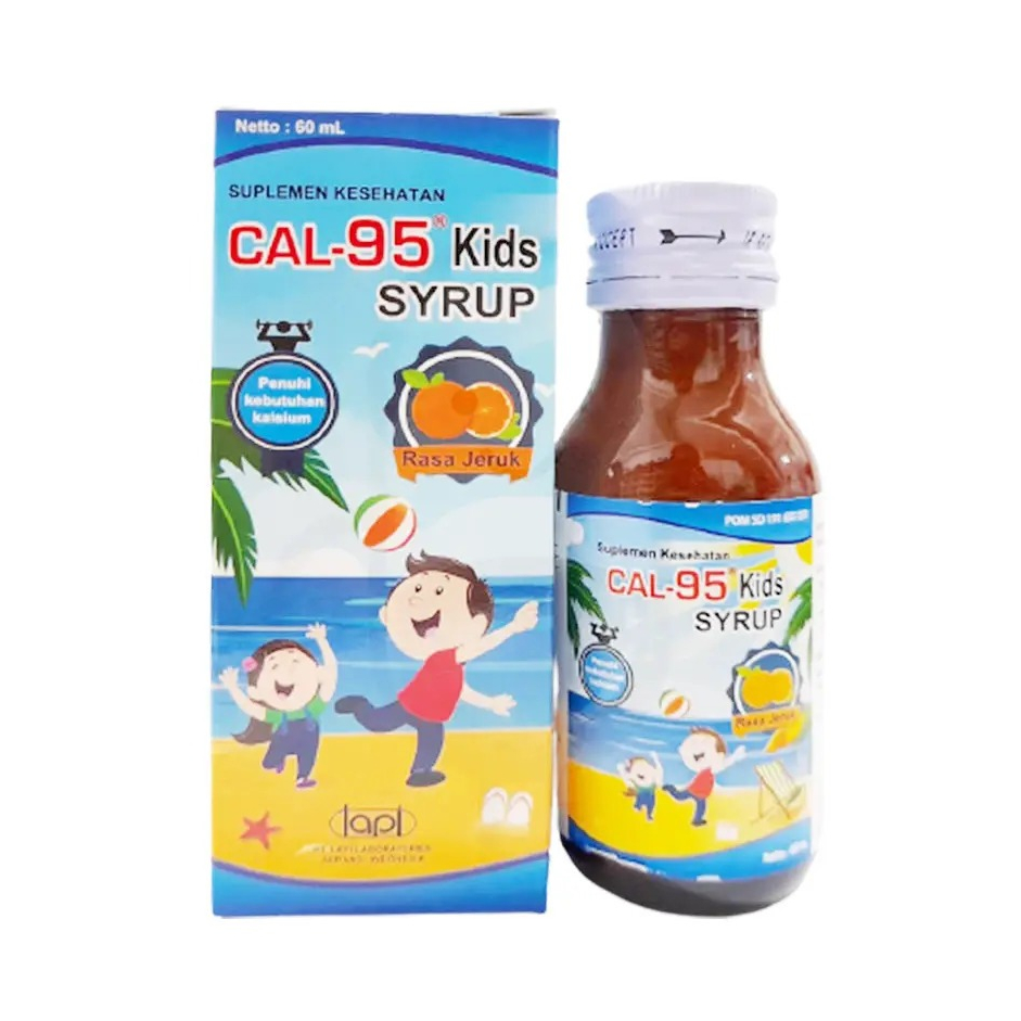 CAL-95 KIDS SIRUP KALSIUM 60ML MEMBANTU PERTUMBUHAN TULANG VITAMIN D3 UNTUK ANAK