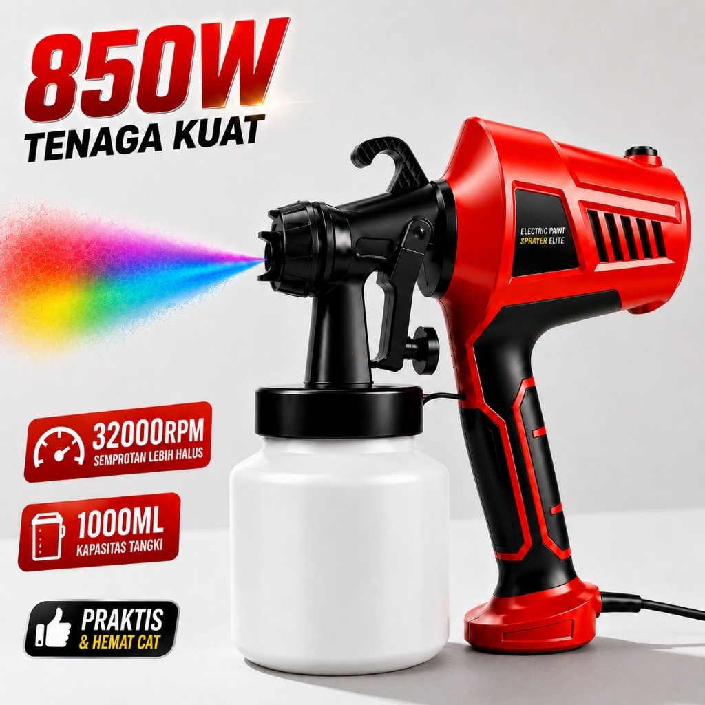 Spray Gun Semprot Listrik 800W Electric Spray Gun 1000ML Painter Sprayer  Multi Mode Semprot Cat Din
