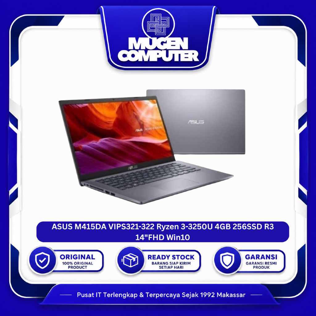 ASUS M415DA VIPS321-322 Ryzen 3-3250U 4GB 256SSD R3 14"FHD Win10