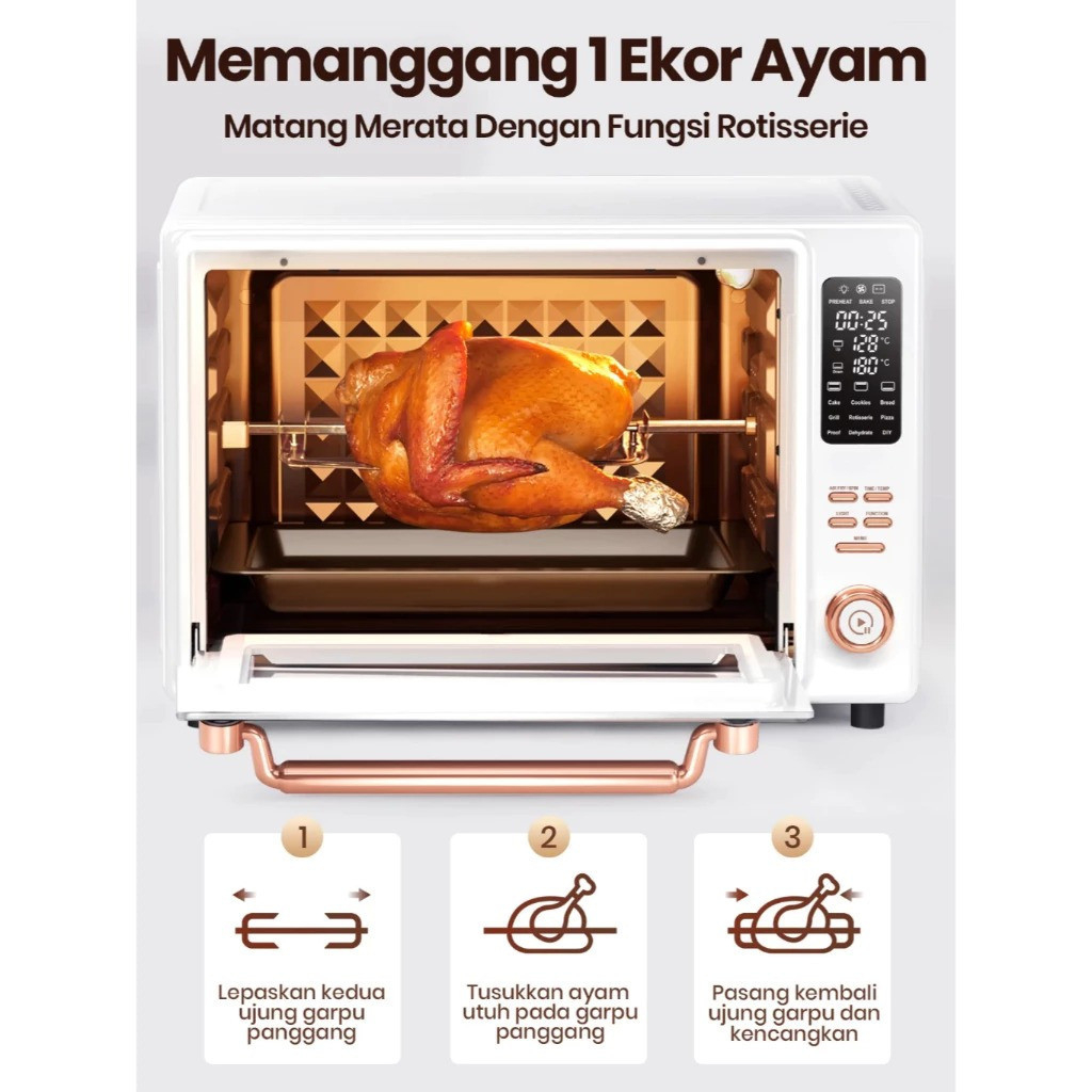 MECOO MC 4002 ELECTRIK OVEN BESAR KAPASITAS 38 LITER OVEN LISTRIK DIGITAL PREMIUM DENGAN SMART LED L