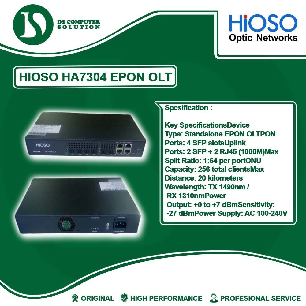 HIOSO HA7304 EPON OLT + SFP