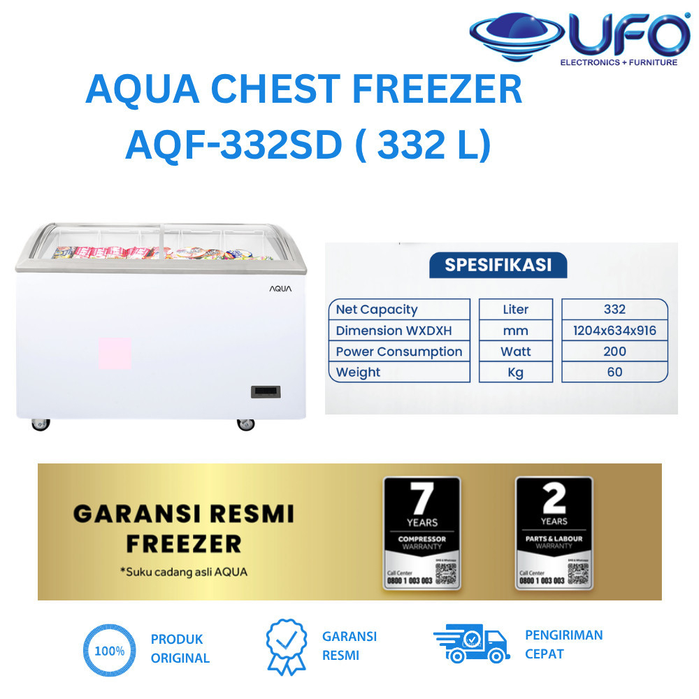 Aqua Japan Chest Freezer - 332 L AQF-332SD / AQF332SD