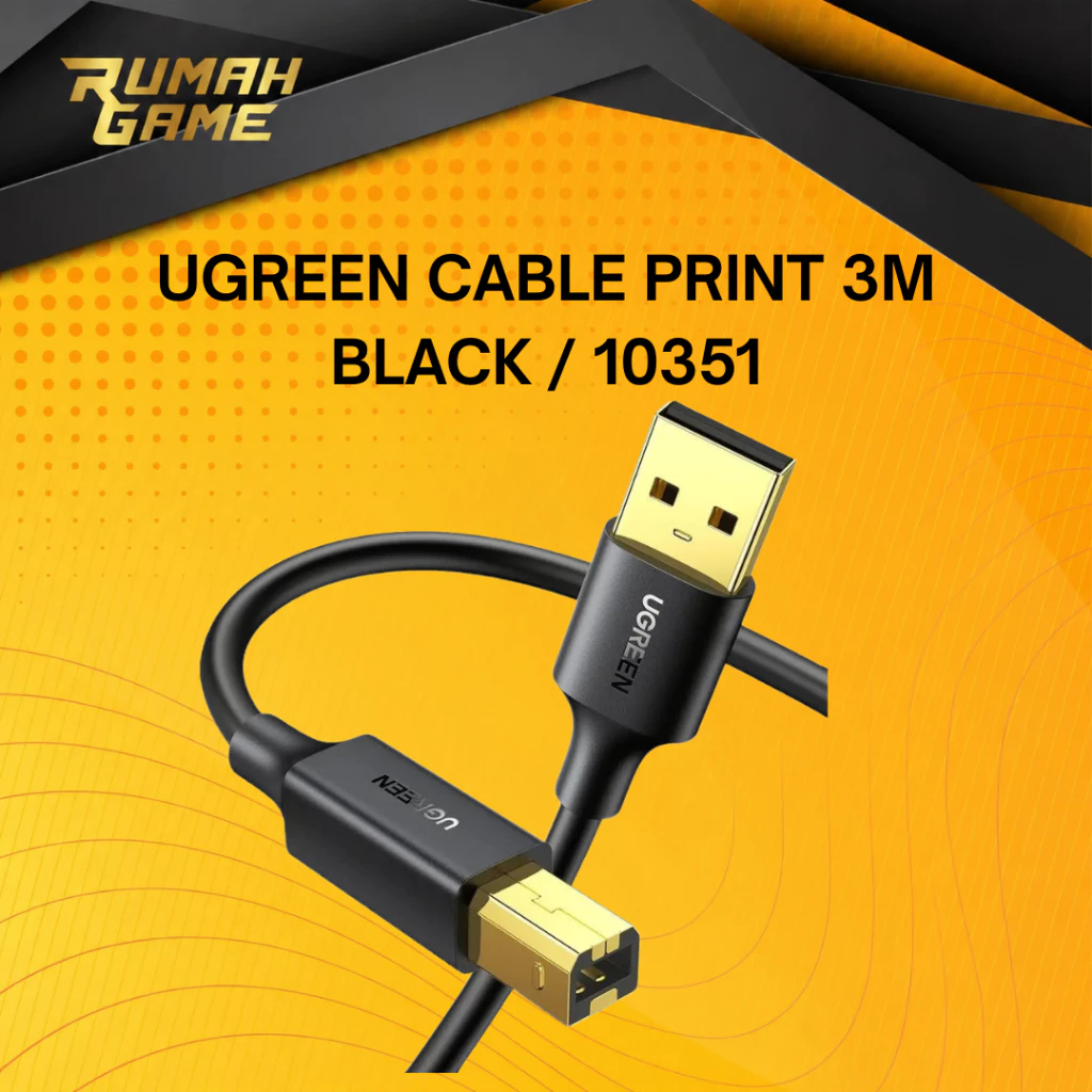 Kabel Printer UGREEN USB 2.0 to BM Printer Cab Gold 3M