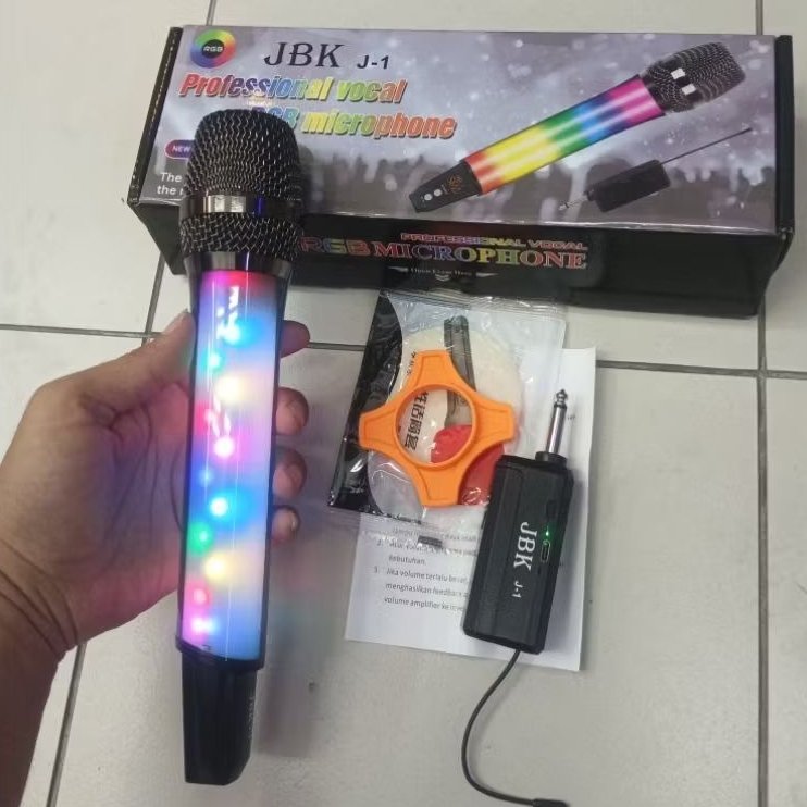 Microphone Wireless JBK J 1 Mic Karaoke Suara Jernih Microphone Bisa di cas