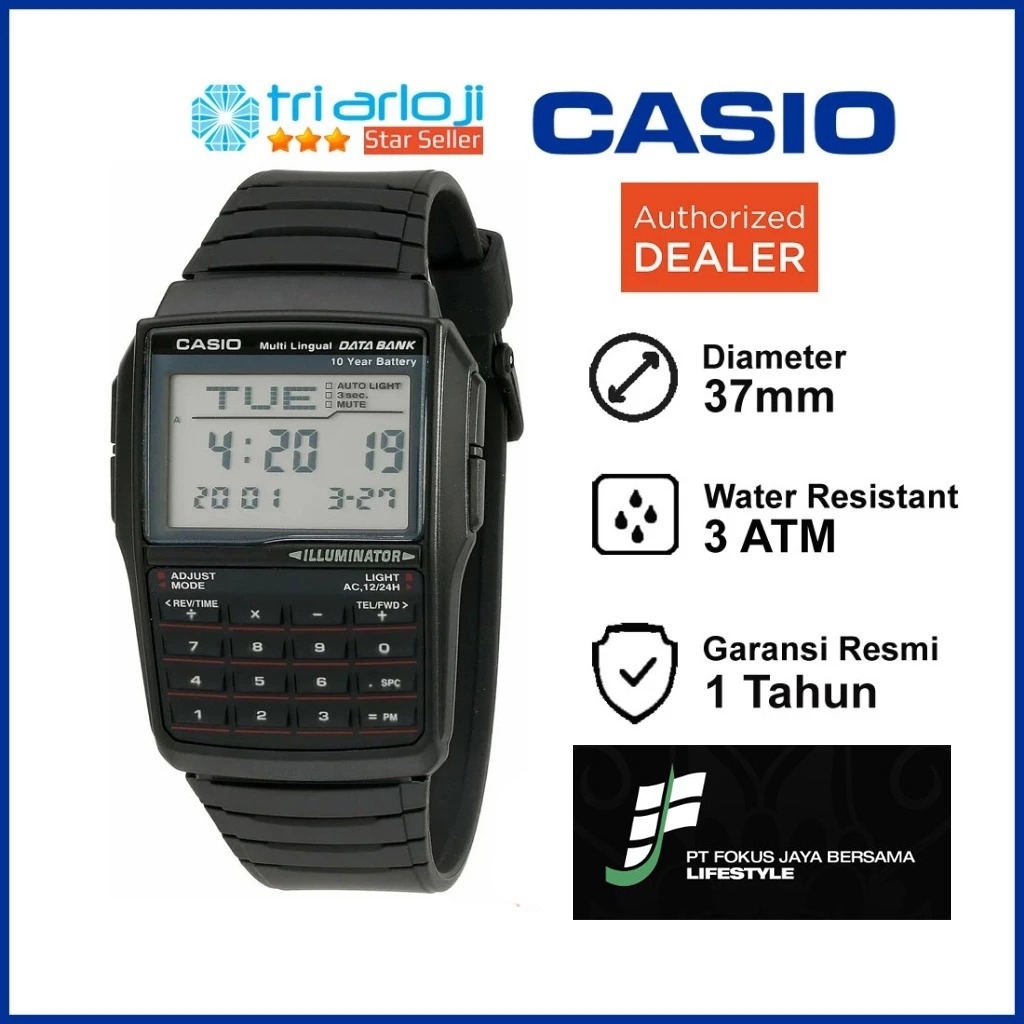 CASIO DBC-32-1ADF Jam Tangan Pria Digital Kalkulator Hitam DBC32 DBC-32-1A