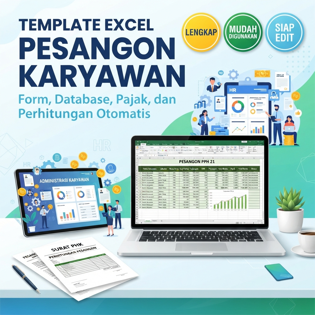 Aplikasi Excel Perhitungan Pesangon Karyawan | HRD, PHK, Pajak & Kompensasi Otomatis
