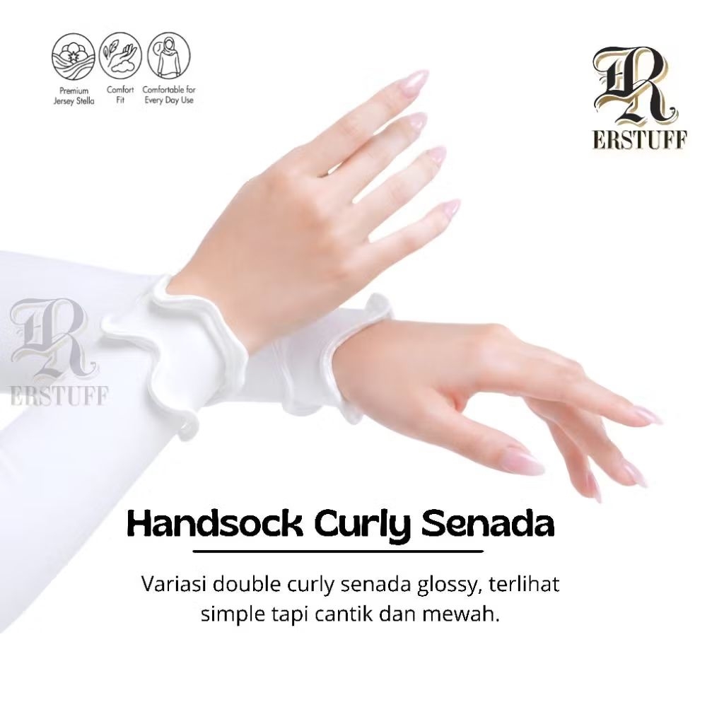 HANDSOCK CURLY SENADA by Erstuff || MANSET MUSLIMAH DOUBLE CURLY
