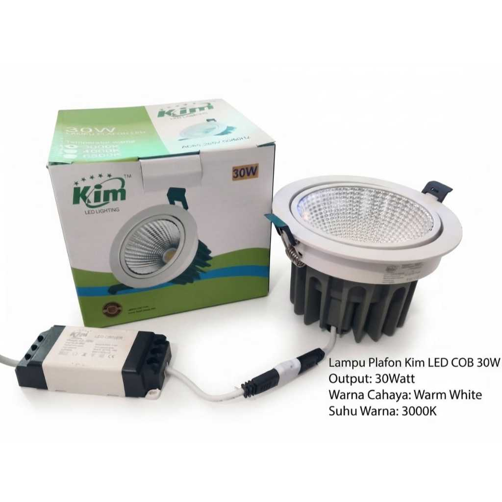 Lampu Plafon LED COB 30W / Lampu Downlight LED COB Ceiling light / Warna Cahaya Warm White / 3000K