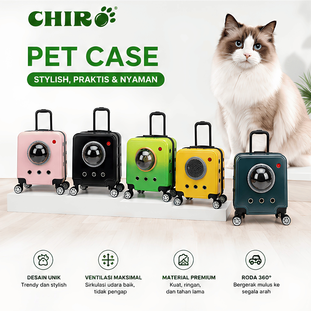 CHIRO Pet Trolley Anjing Kucing Pet Stroller Troli Hewan 4 Roda 360° Pet Carrier Koper Anabul | Kera