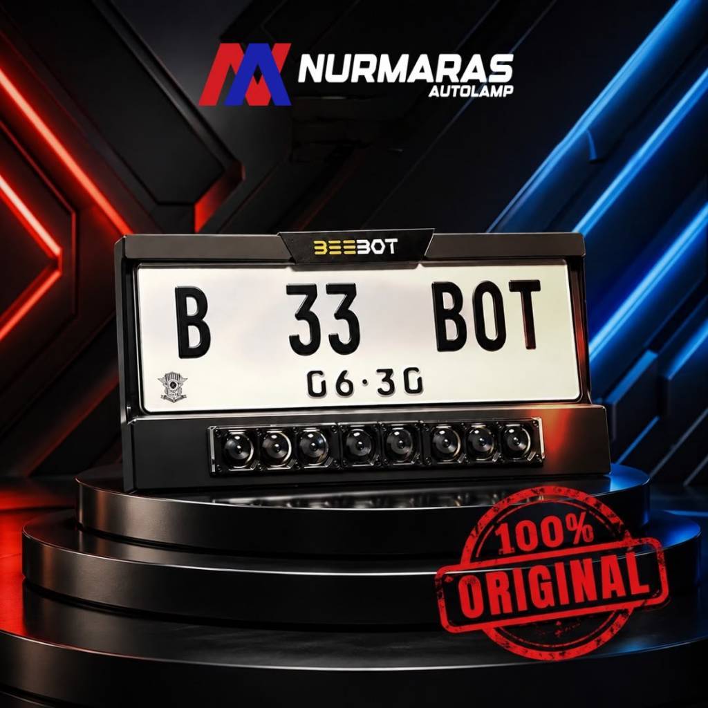 Beebot Power Plate sudah Include Relay Set, Remote, Mini Projector Laser, Dudukan Plat Nomor