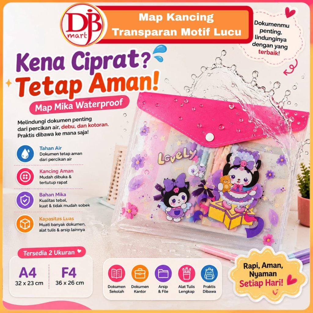 Map Dokumen | Tas Dokumen | Map Aesthetic | Map Plastik Dokumen F4 | Folder File Organizer | A4 Kara