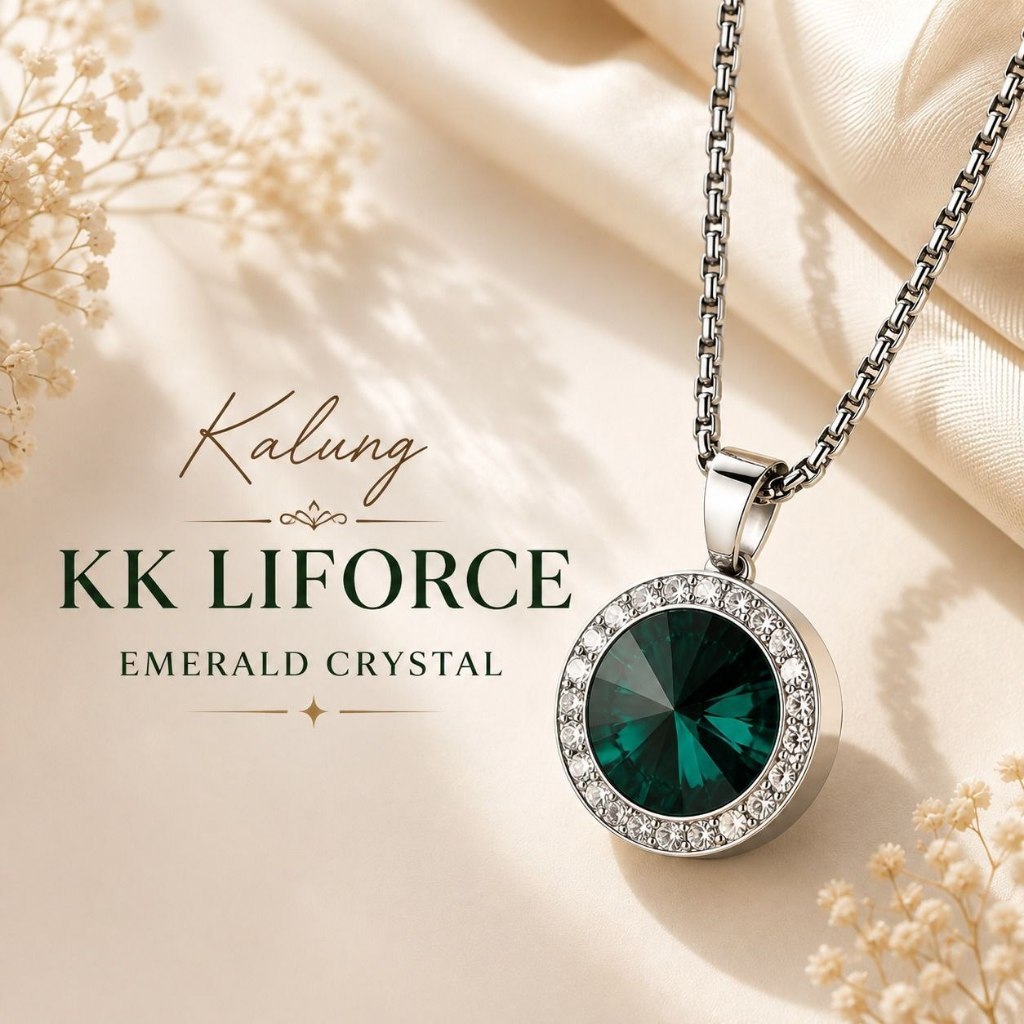 Kalung KK Liforce KK Liforce Emerald Crystal Kalung Anti Radiasi Elektromagnetik Kalung Energi Skala
