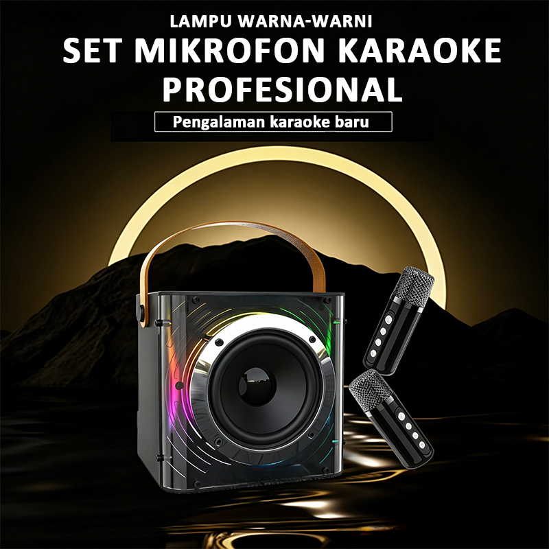 Speaker Bluetooth Karaoke Wireless Microphone 2pcs/Set High End Karaoke Speaker RGB Light Speaker Bl