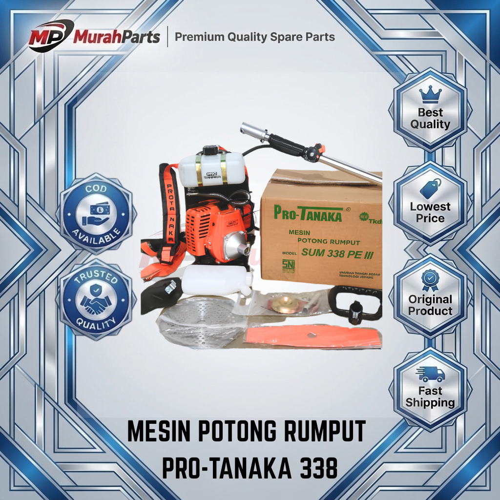 Mesin Potong Rumput Pro-Tanaka 338 / Mesin Pemotong Rumput Gendong Pro Tanaka SUM 338 PE III SNI