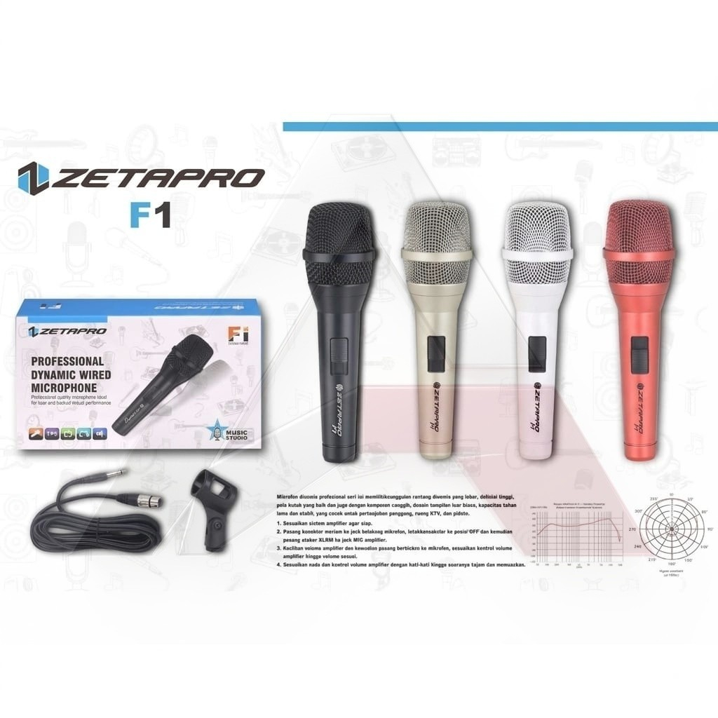 MIC KABEL ZETAPRO F1 / F-1 / F 1 MICROPHONE CABLE ZETAPRO ORIGINAL