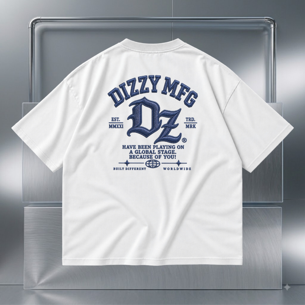 DizzyMfg - Tshirt Embroidery White