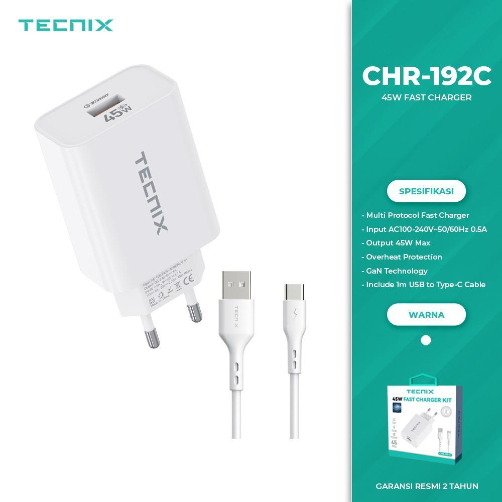 Tecnix CHR-192 45W Fast Charger Usb Type-C Multi Protocol Fast Charger