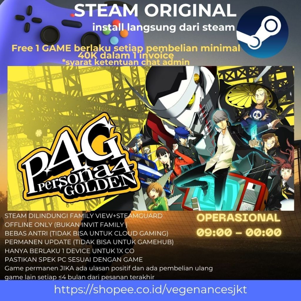 Persona 4 Golden | Persona 4 Arena Ultimax PC Game Original + Latest Update