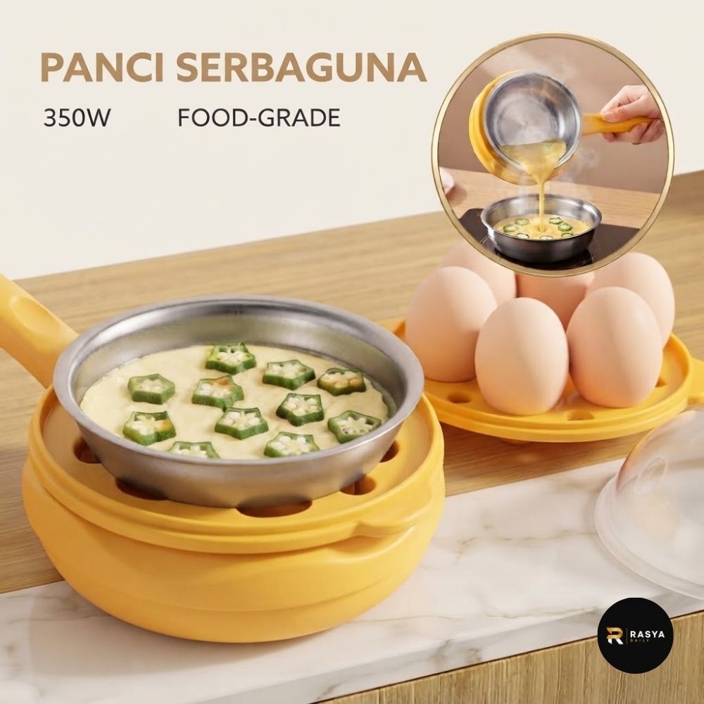 Alat Masak Listrik Serbaguna Portable Panci Kukus Rebus Telur Anti Lengket Praktis Buat Anak Kos 350