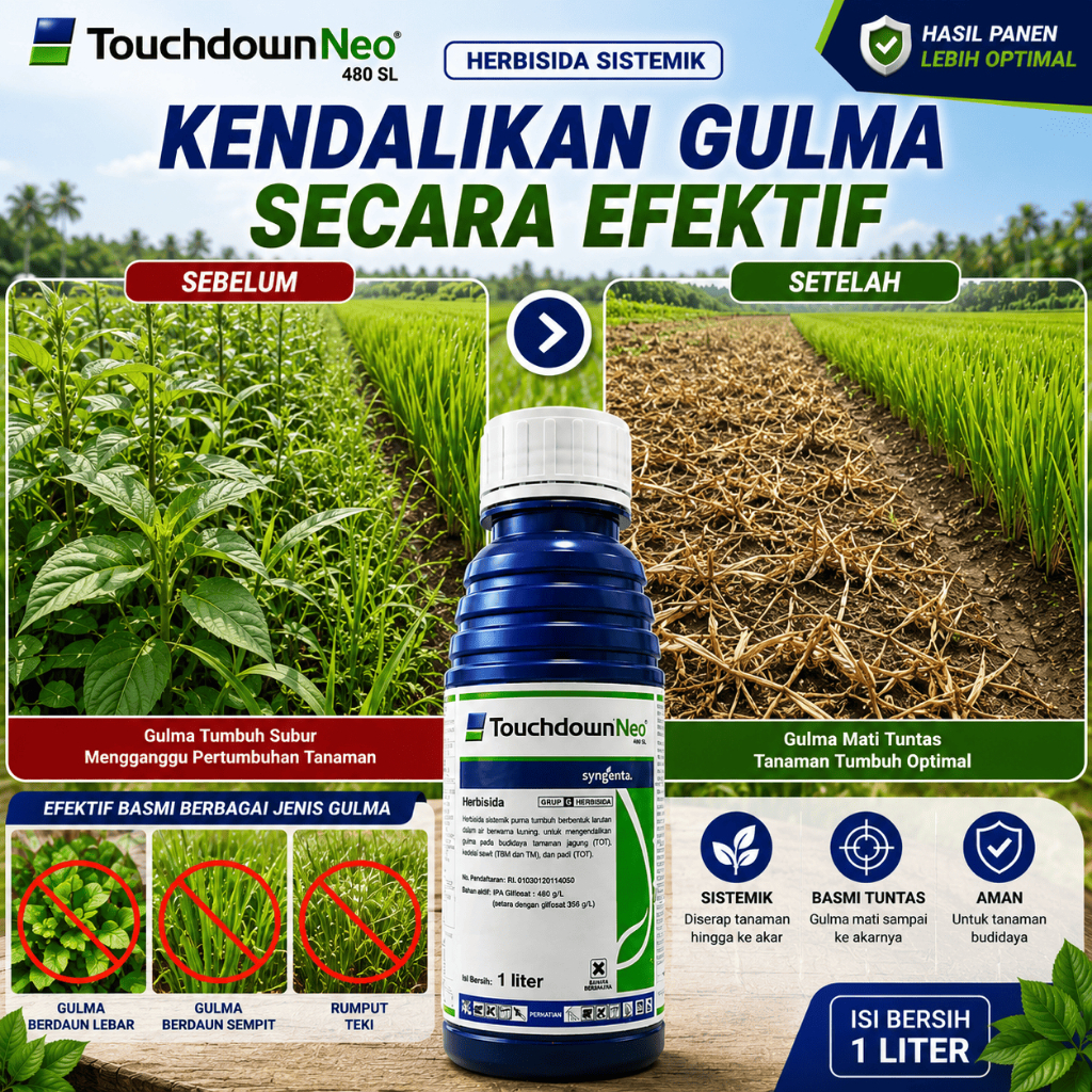 Herbisida TOUCHDOWN NEO 480 SL Sistemik 1L - Ampuh mengendalikan rumput dan gulma pada tanaman