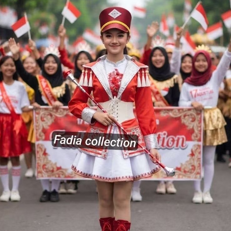 Baju Mayoret Terbaru/Baju Mayoret Merah Putih/Baju Mayoret Wanita/Mayoret Drumband