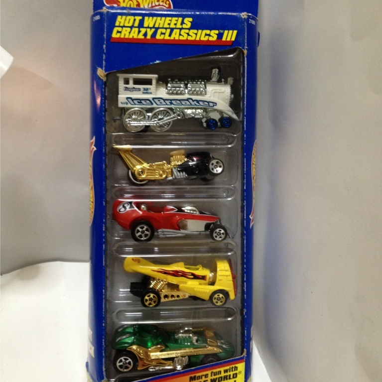 Hot Wheels Gift Pack. 1999 Crazy Classics III 5-Pack - 21085. Rail Rodder-Whatta Drag. 5DOT-Skullrid