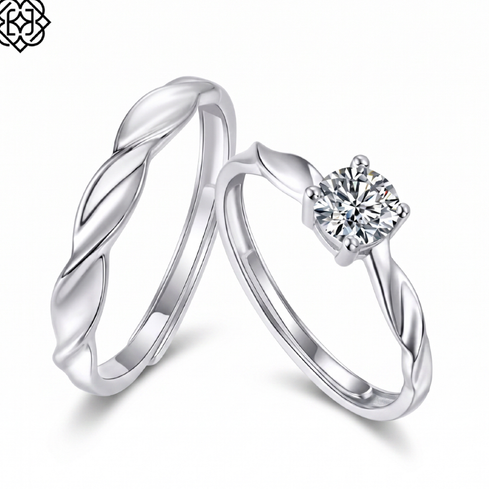 Luxoela Cincin Damari Set Moissanite Couple