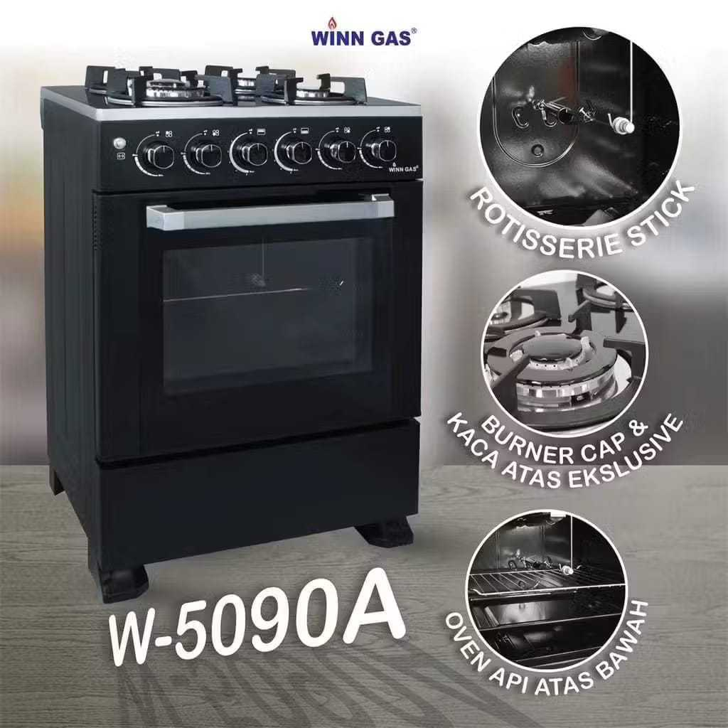 KOMPOR GAS FREE STANDING 4 TUNGKU + OVEN WINN GAS W  _  5060A