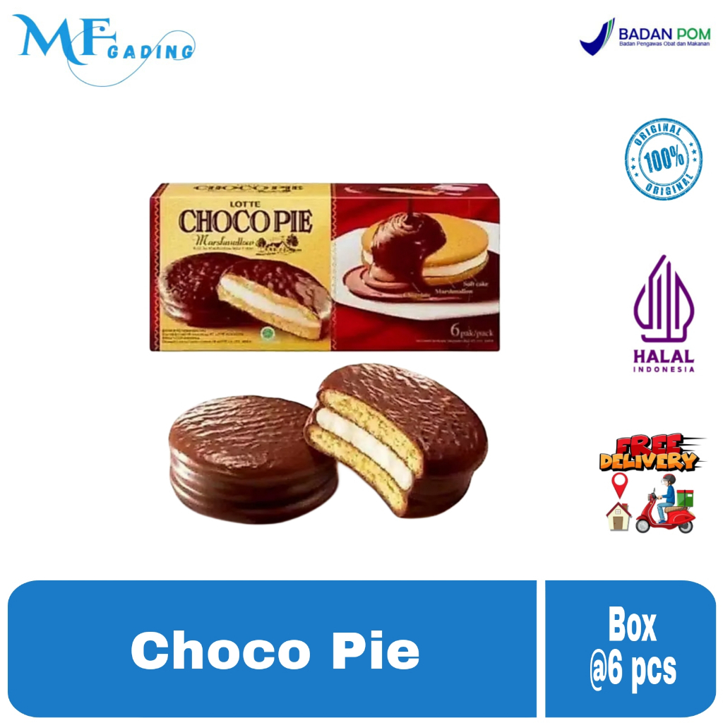 Lotte Choco Pie Marshmallow Biskut Coklat Isi Marshmallow 6 pcs/Box