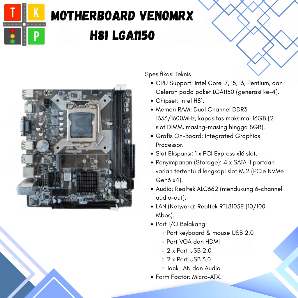MOTHERBOARD VENOMRX H81 LGA1150