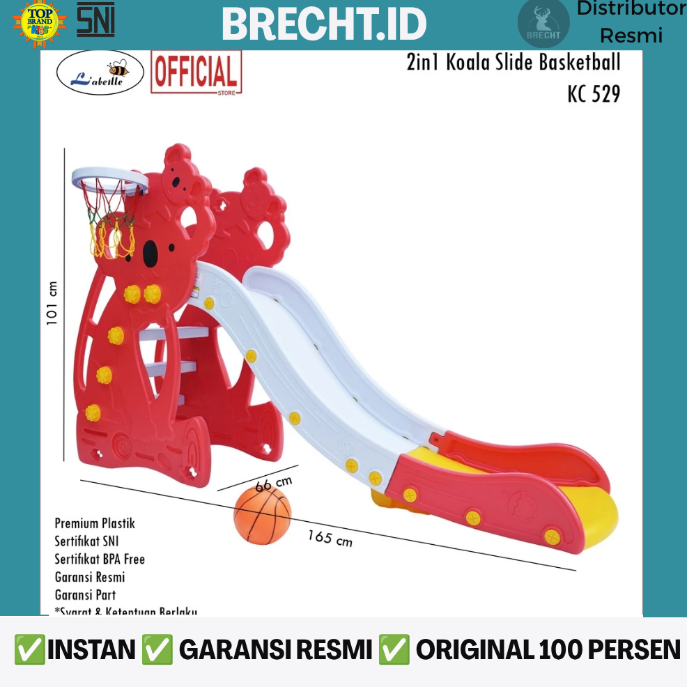 Perosotan Anak Labeille KC 529 KC-529 2in1 Koala Swing Slide Basketball l'abeille