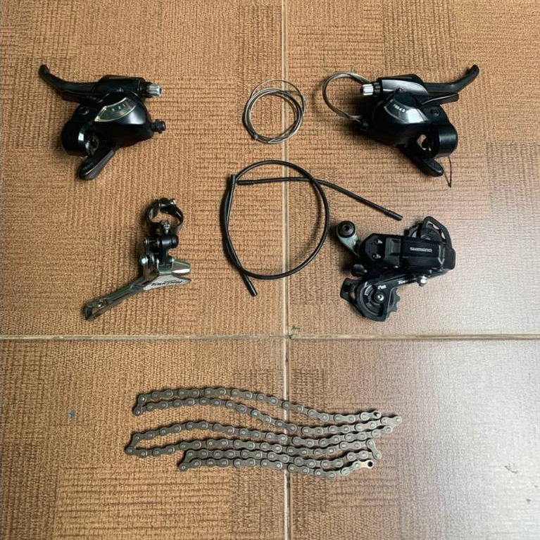 Groupset Copotan Polygon Cascade 2 2020 – Shimano Tourney 3x7 Speed + Rantai Pacific